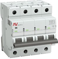 Выключатель автоматический EKF Averes AV-6 4п 6А B 6кА